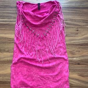 2/$15 pink fringe tank